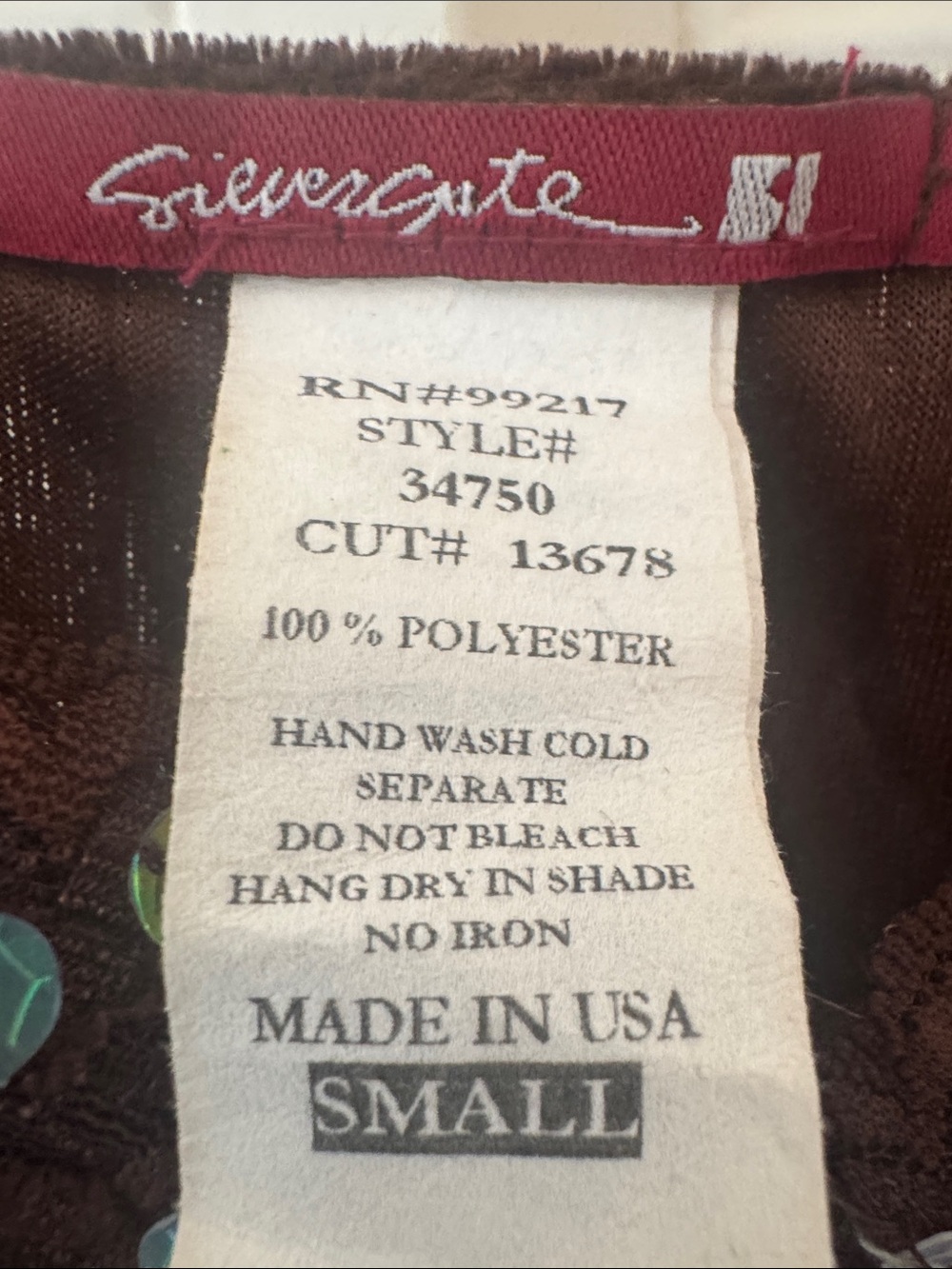 Silver Jeans Brown Velvet Sequin-Embellished Cami - Picture 6 of 7